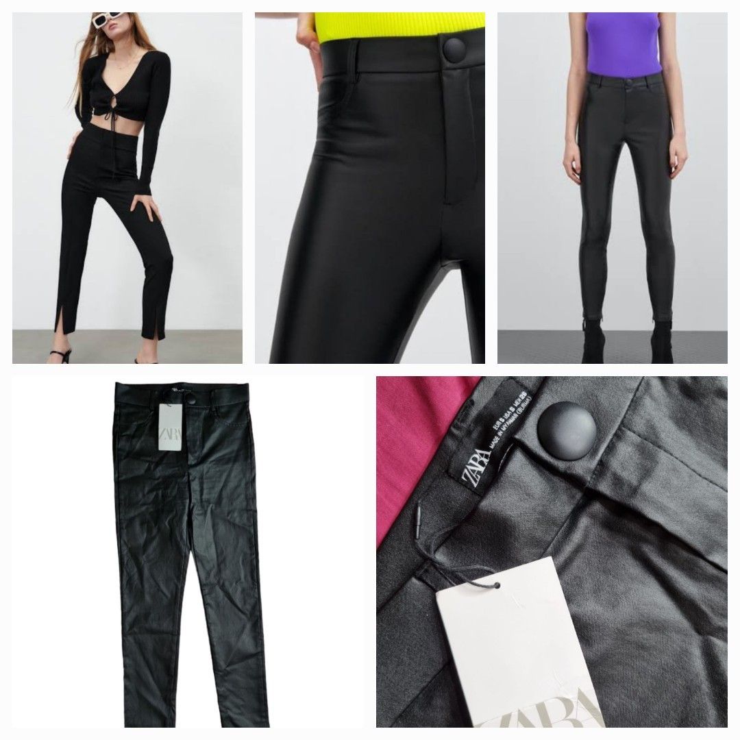 Brand New Zara leather like skinny jeans, Women's Fashion, Bottoms, Jeans  on Carousell