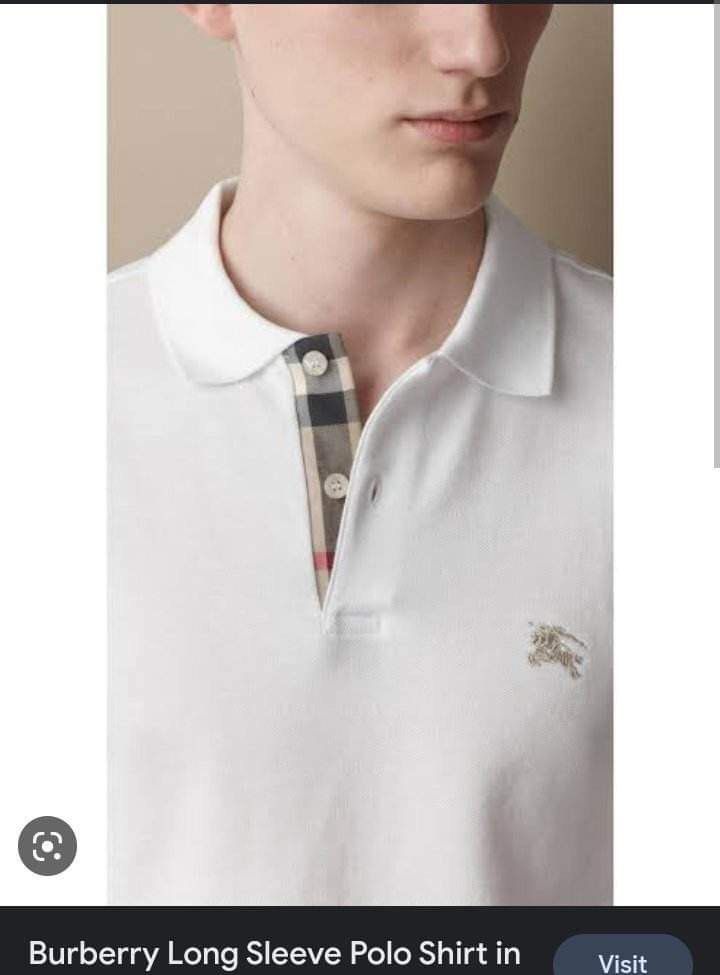 Burberry white long sleeve polo hotsell