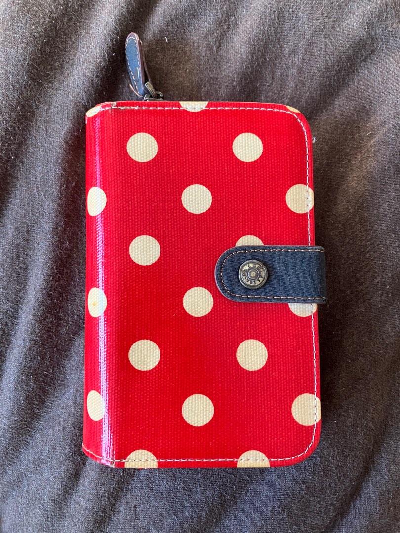 Cath Kidston red dot button spot wallet Women s Fashion Bags