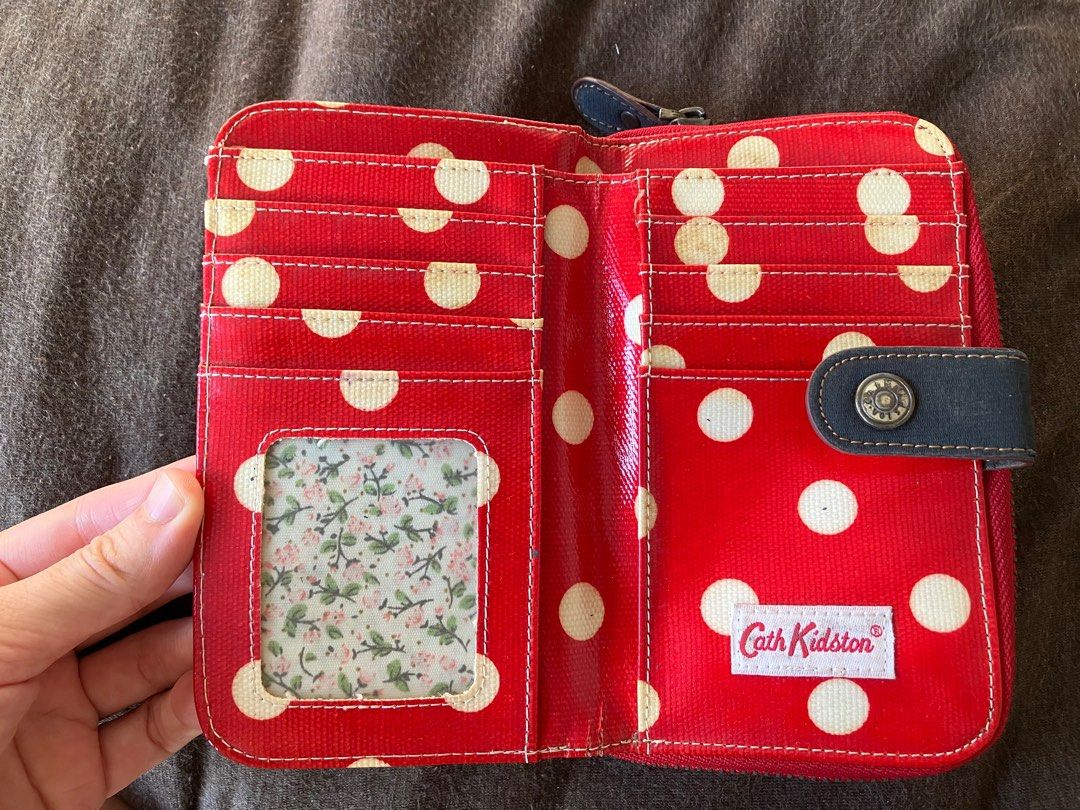 Cath Kidston red dot button spot wallet Women s Fashion Bags