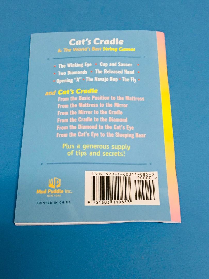 Cat's Cradle Book & Kit Bundle (Category: Storybooks) located in Taguig. Submitted by Bloomscorner1 (Listing ID 1220304754, Image 3). Description: ✅ Bundle contains: 1) Full color, illustrated step-by-step guidebook to Cat's Cradle featuring The Winking Eye, The Fly, two diamonds, The released hands etc. Box Size: 11.5 x 9 inches 2) 2 large, specially made endless strings 3) An additional Cat's Cradle book as freebie.