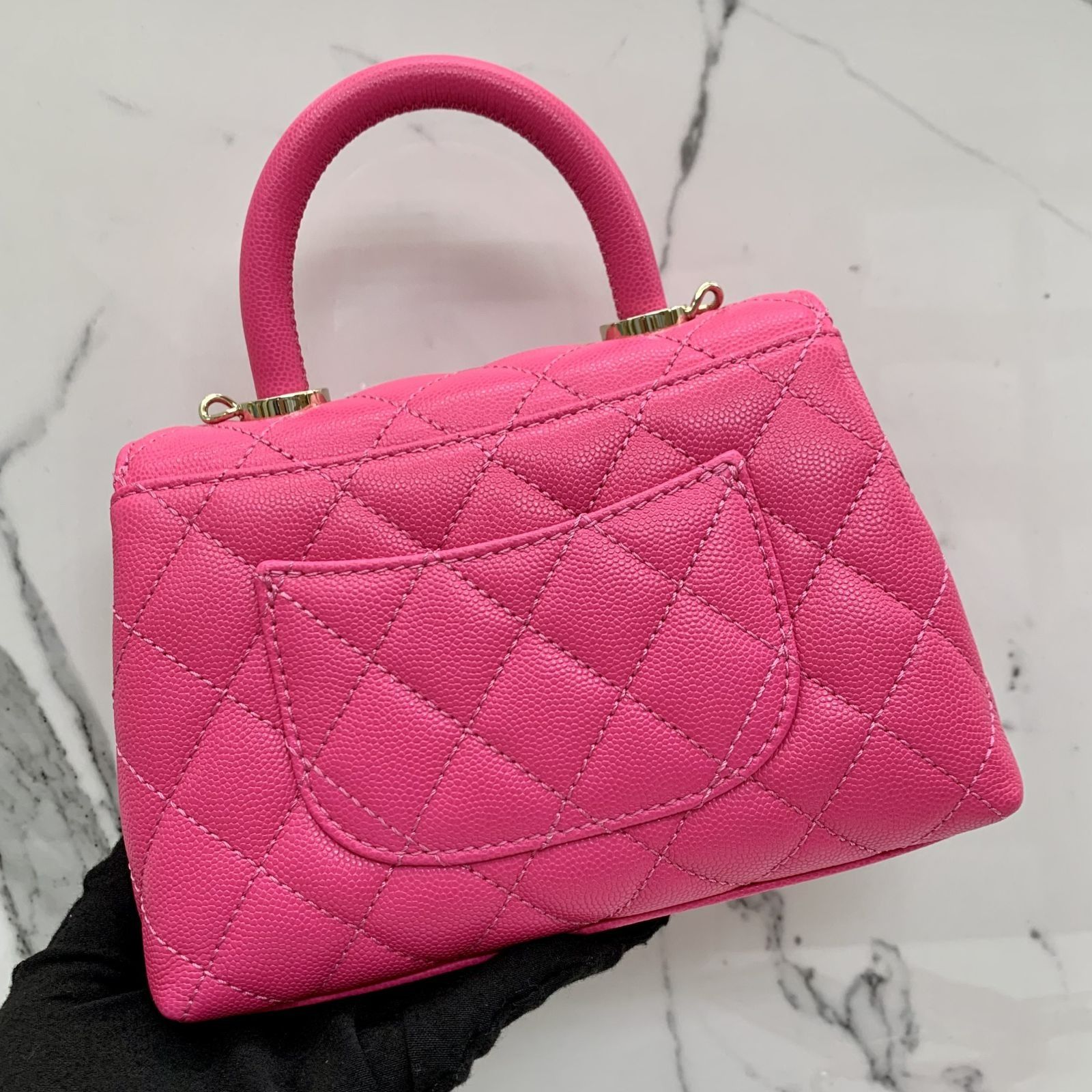 CHANEL AS2215 PINK CAVIAR SKIN MINI COCO HANDLE RFID SHOULDER BAG 237006302  AL, Luxury, Bags & Wallets on Carousell