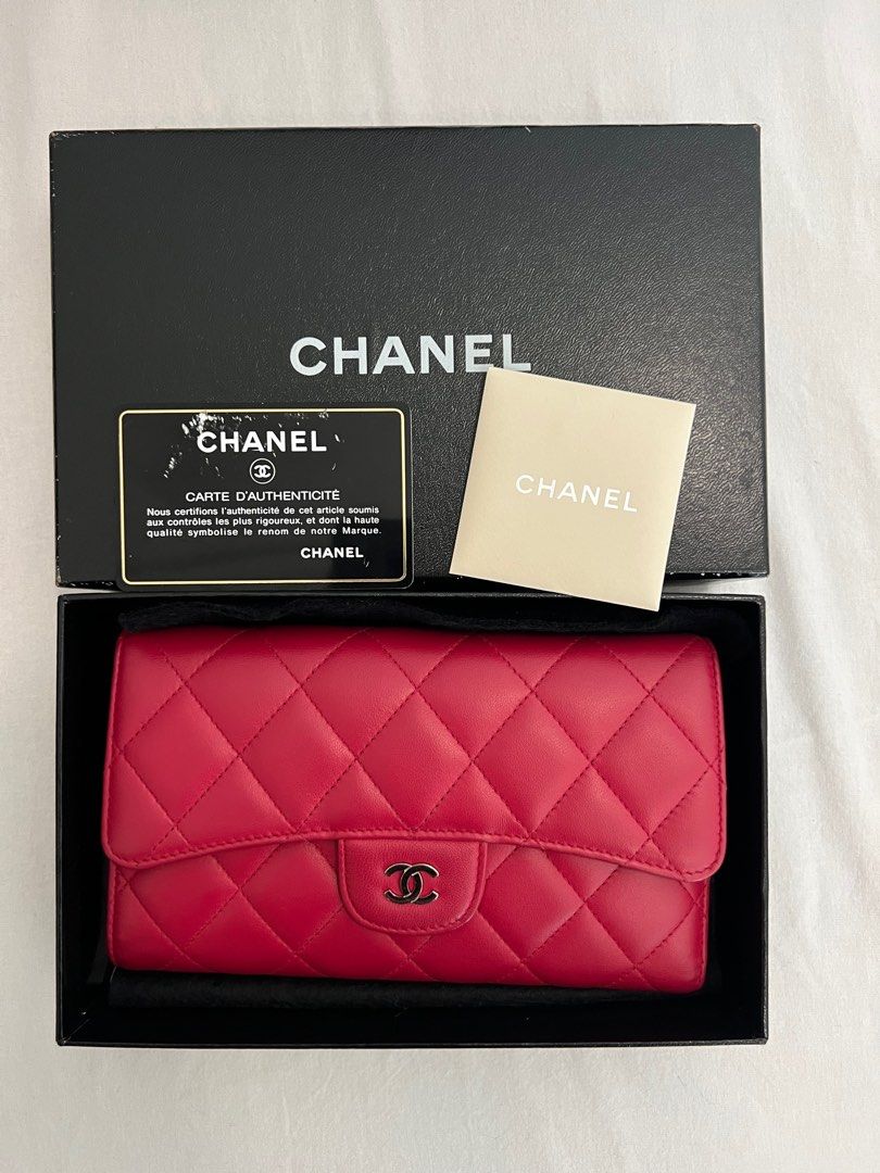 Chanel Red Lambskin Classic Long Flap Wallet Q6A0171IRB002