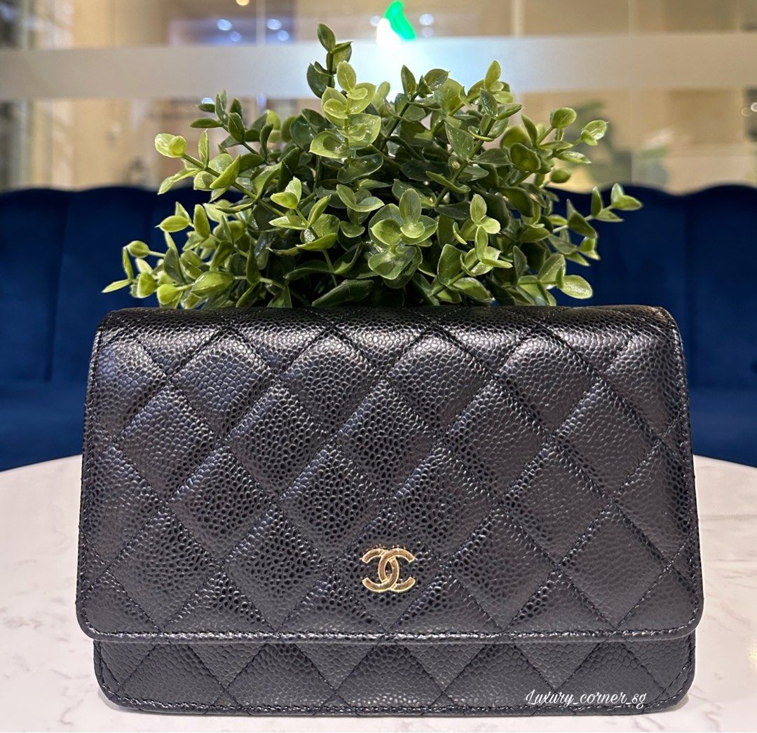Chanel Wallet on Chain in Caviar Leather Black and Silver Hardware