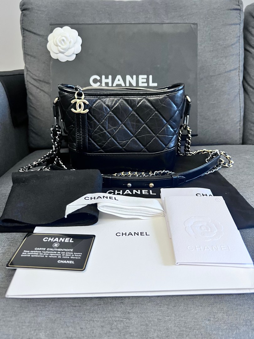 Chanel Gabrielle Black Small Aged calfskin, Luxury, Bags & Wallets on  Carousell