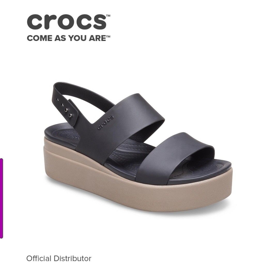 Crocs black wedge sandals outlet