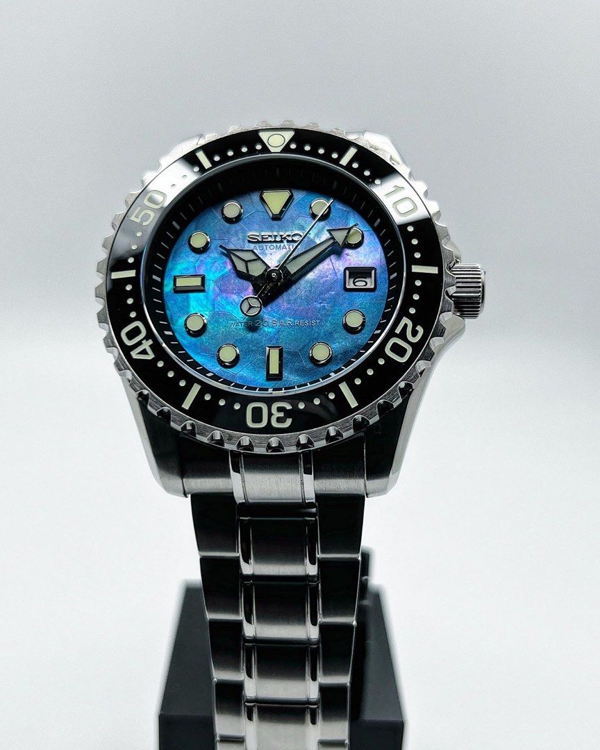Custom Seiko Mod Blue Shell GS Diver in 44mm, Men's Fashion, Watches &  Accessories, Watches on Carousell