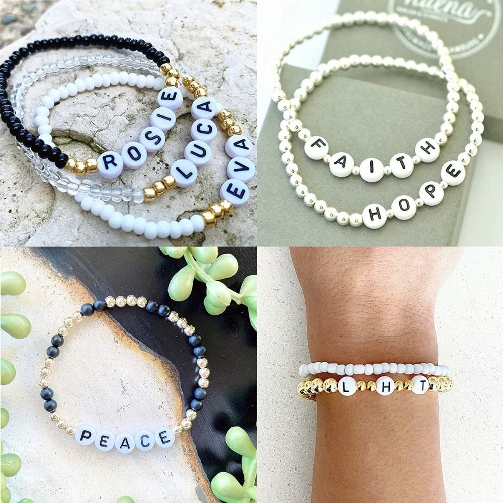 DIY Alphabet Beads for Bracelets Necklace Earrings Jewellery Craft