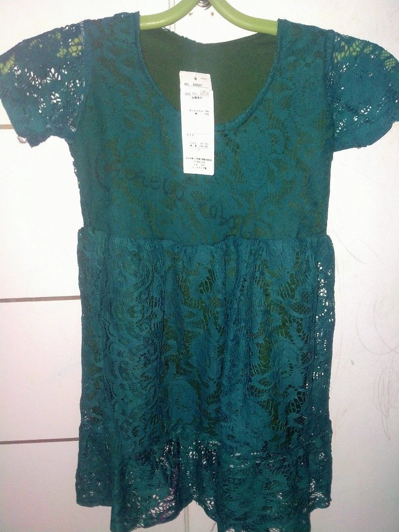 Dress Brukat warna Hijau Botol, Bayi & Anak, Baju Anak Perempuan, 4