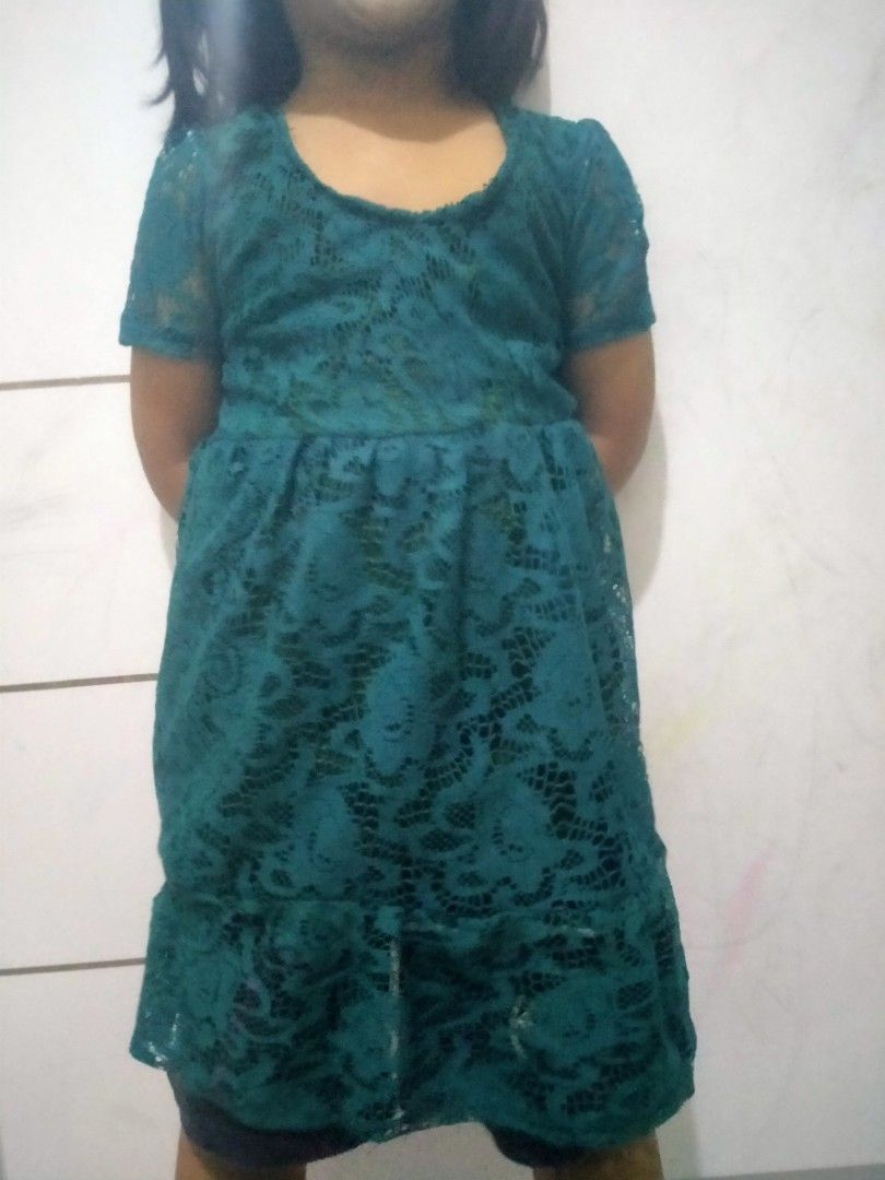 Dress Brukat warna Hijau Botol, Bayi & Anak, Baju Anak Perempuan, 4