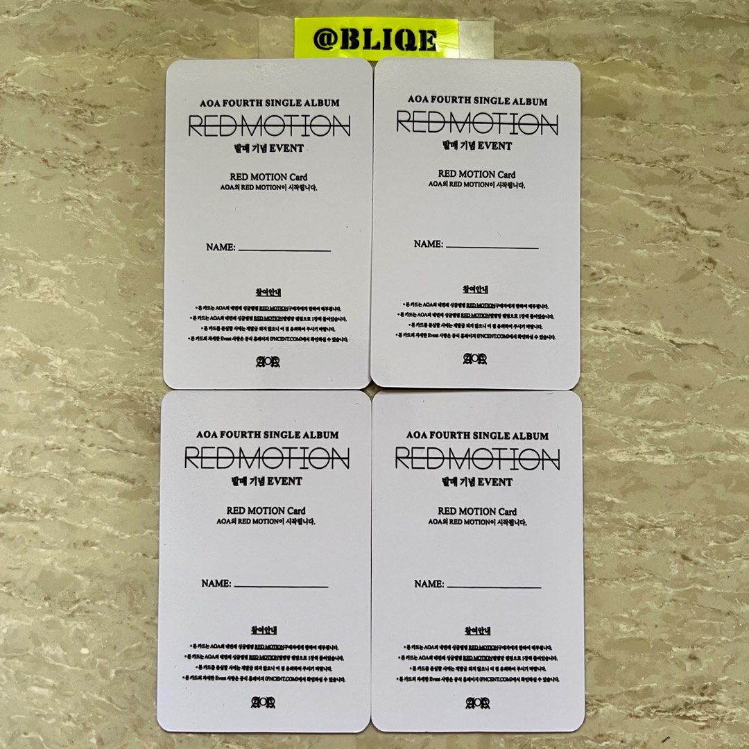 Fan Made Photocard Red Motion AOA Chanmi Choa Jimin Yuna., Hobbies ...