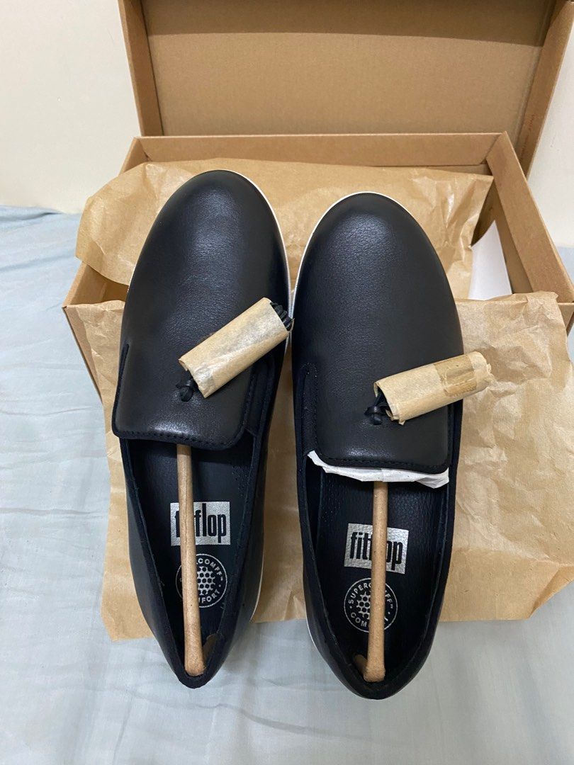 Fitflop Tassel SUPERSKATE Leather Loafers Black