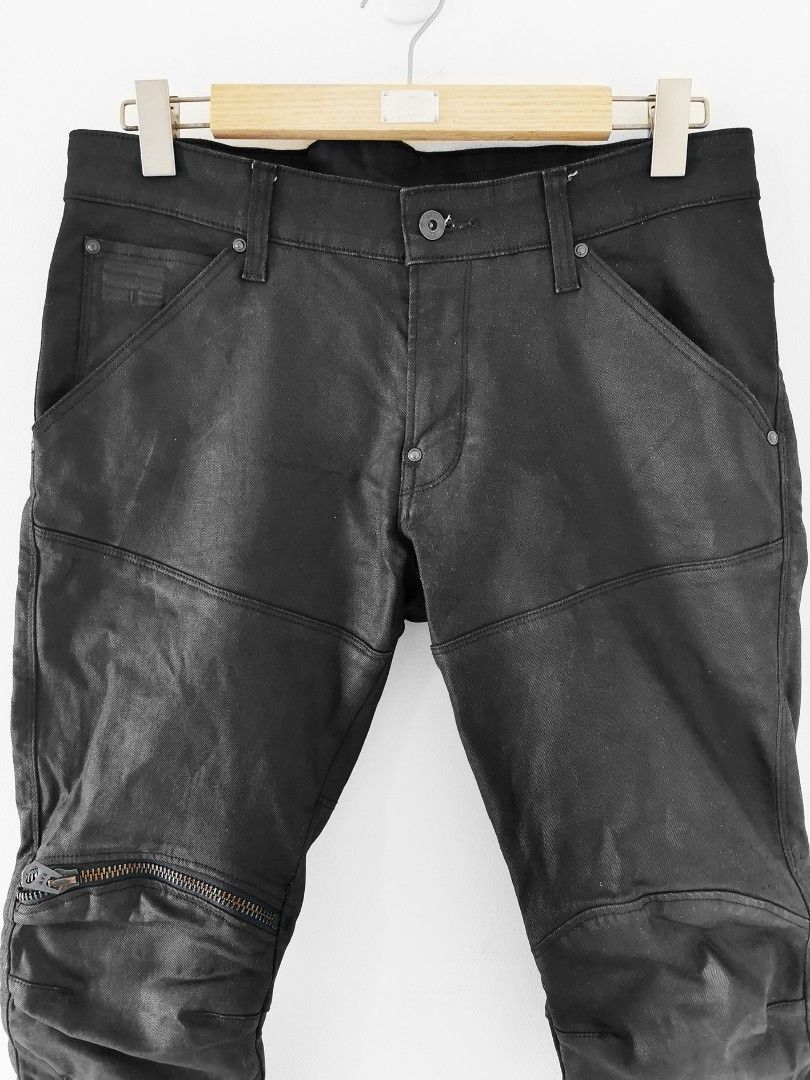 G star 5620 Elwood Zipped Knee Waxed Jeans Black