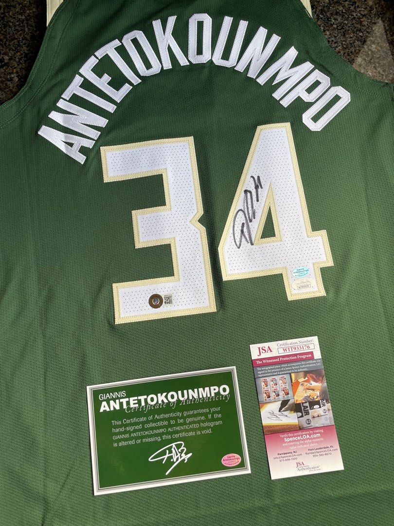 Giannis Antetokounmpo Milwaukee Bucks Autographed Green Nike