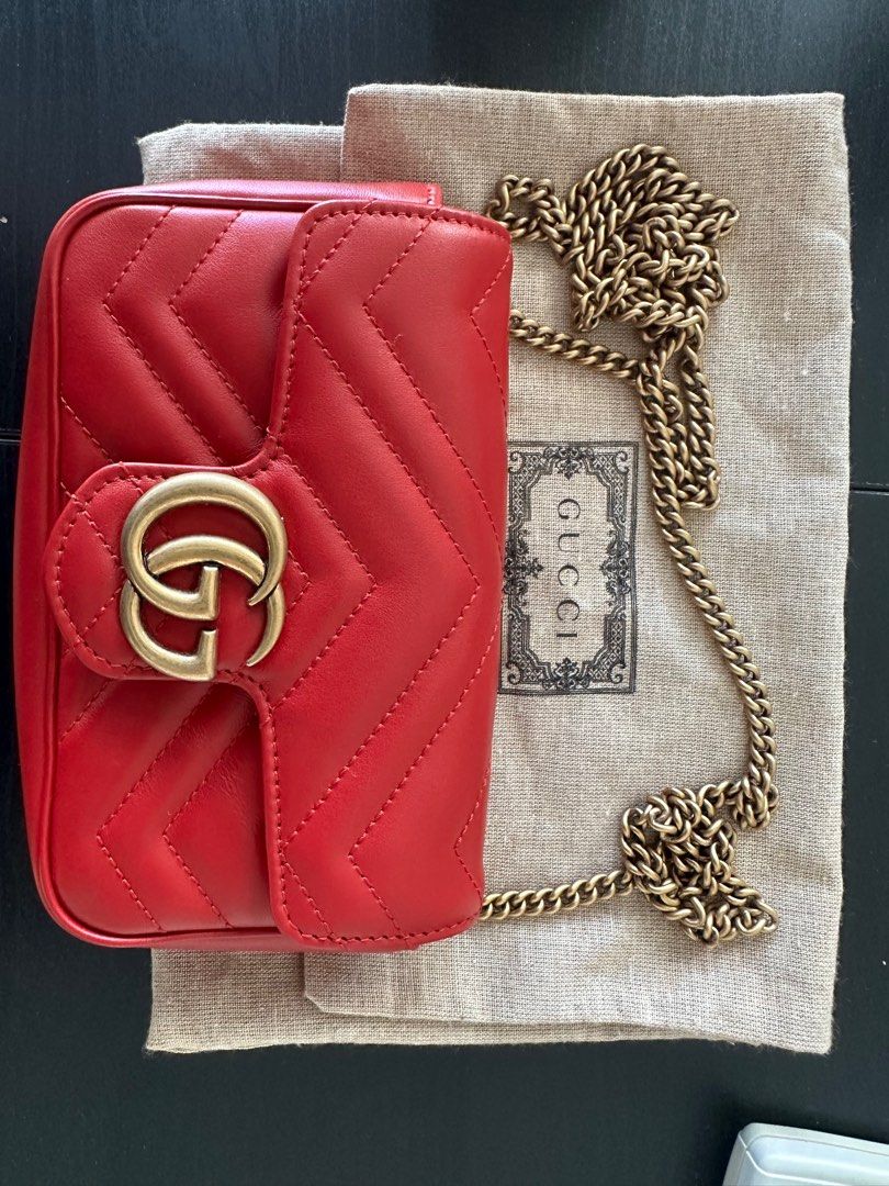 Gg marmont matelassé mini bag red outlet