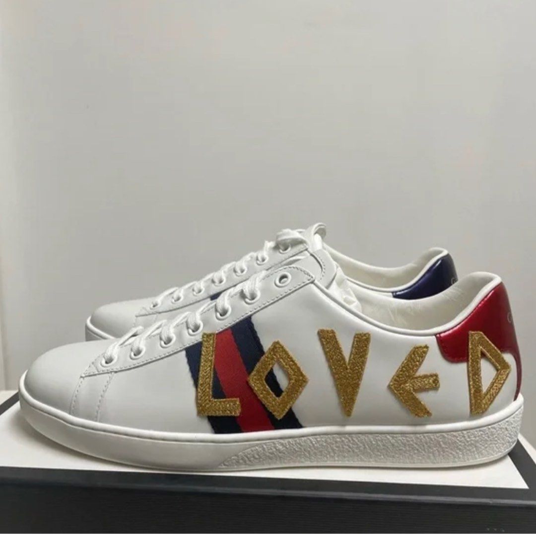 Gucci Ace Leather Sneakers With Web LOVE, Luxury, Sneakers & Footwear on  Carousell