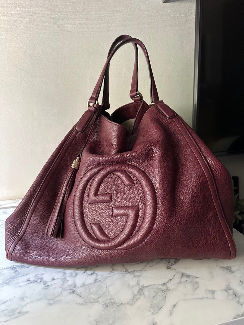 Gucci Soho Burgundy Leather Hobo Bag Very Good Vintage -  India