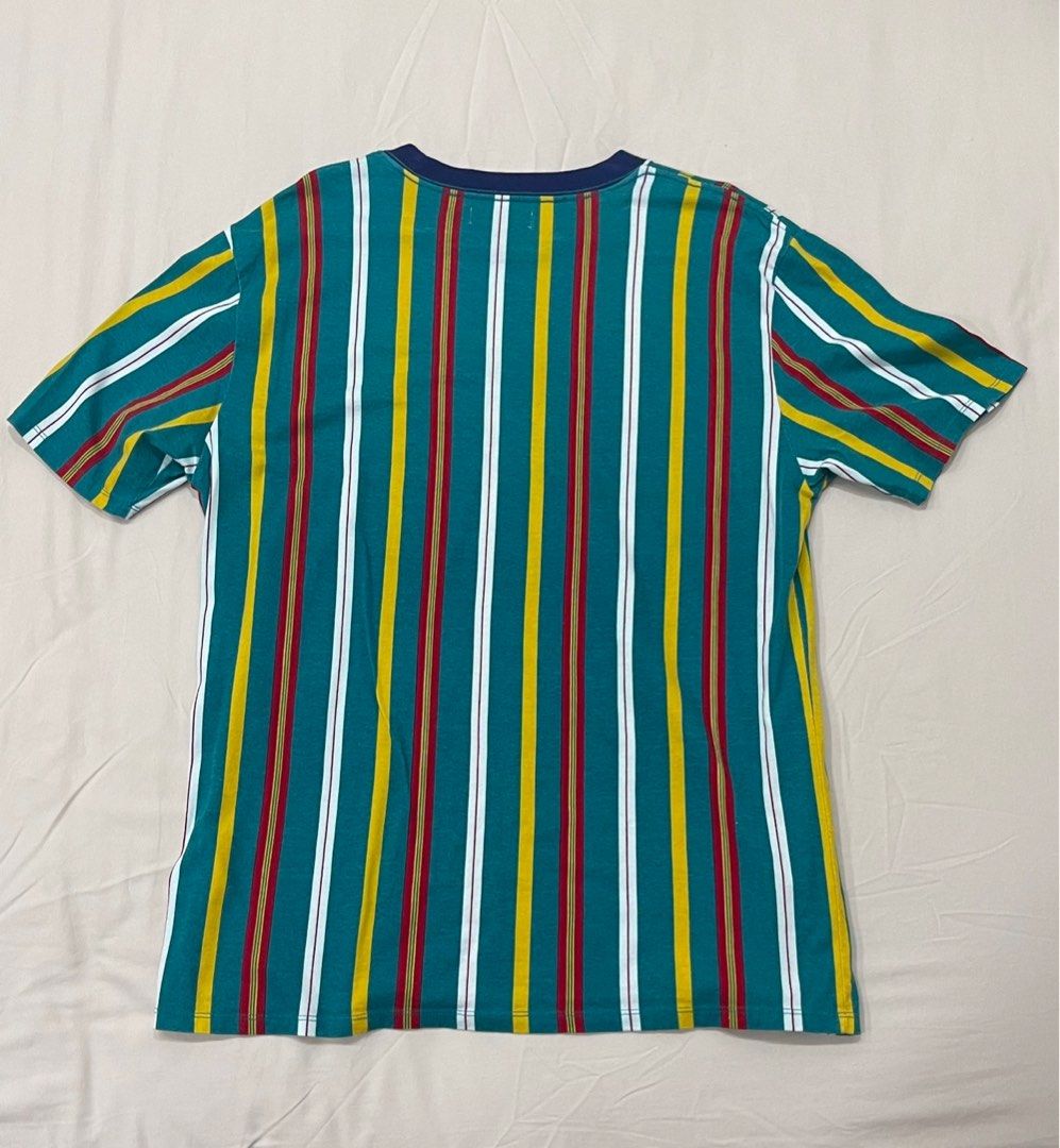 Guess teal stripe tee Men s Fashion Tops Sets Tshirts Polo Shirts on Carousell