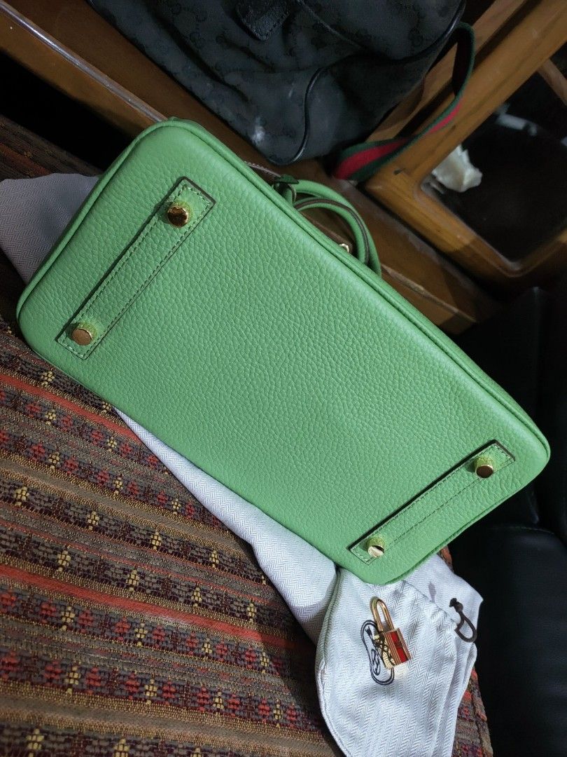 Hermes 35 Apple Green Kelly Swift Leather