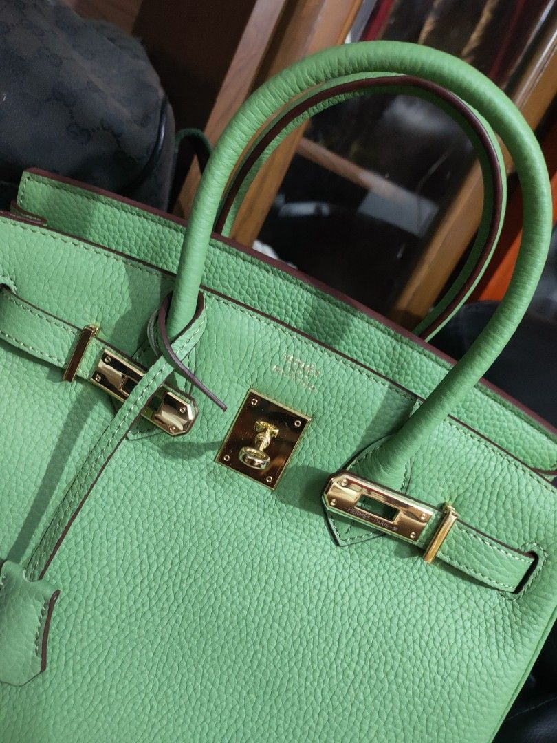 Hermes Birkin Bag Togo Leather Palladium Hardware In Mint Green