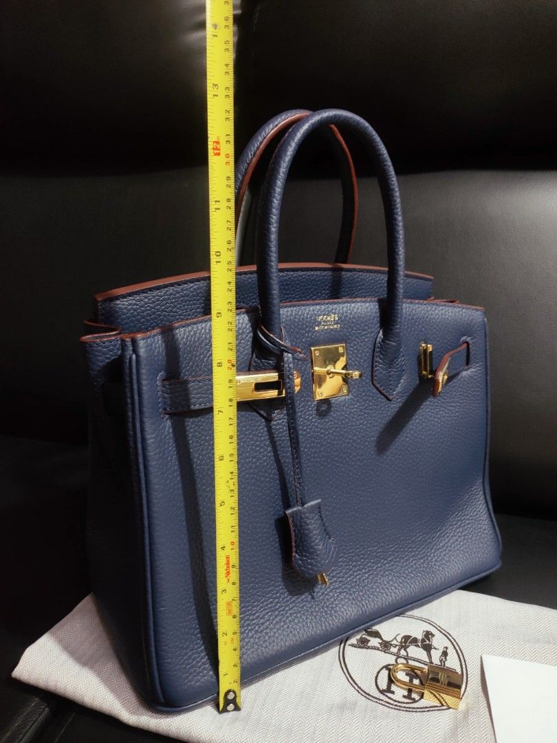 Hermes birkin 30cm real togo leather Navy blue, Luxury, Bags & Wallets on  Carousell