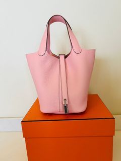 Hermes Picotin 18 rose mexico clemence rose HW