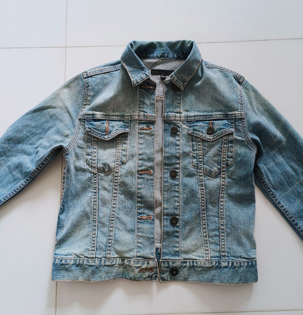 Set Uniqlo Denim Jacket H M Bugs Bunny Sky Blue Shirt Long
