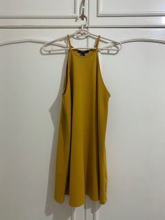 h&m mustard halter dress