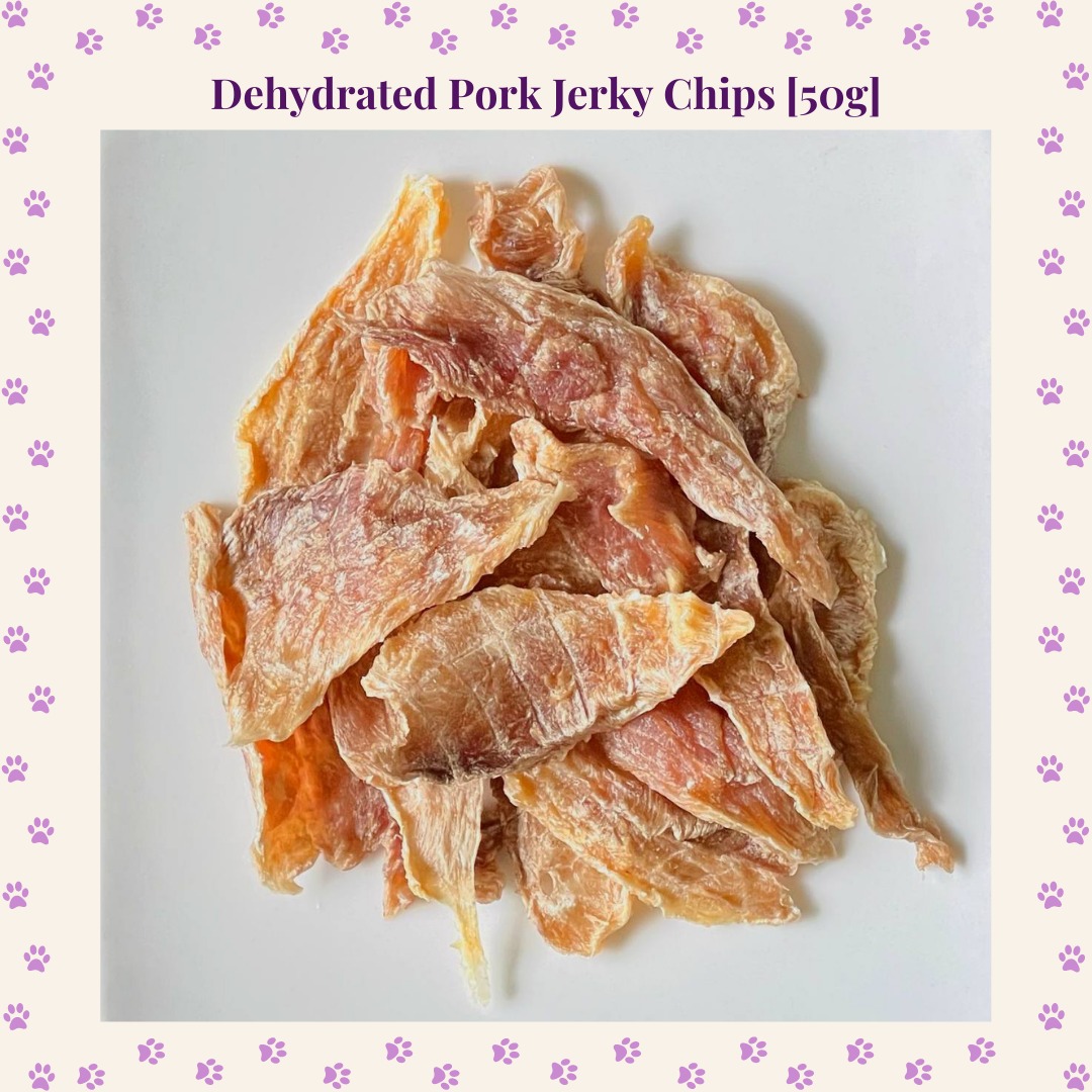 [Homemade] Dehydrated Pork Jerky Chips 50g, Pet Supplies, Pet Food