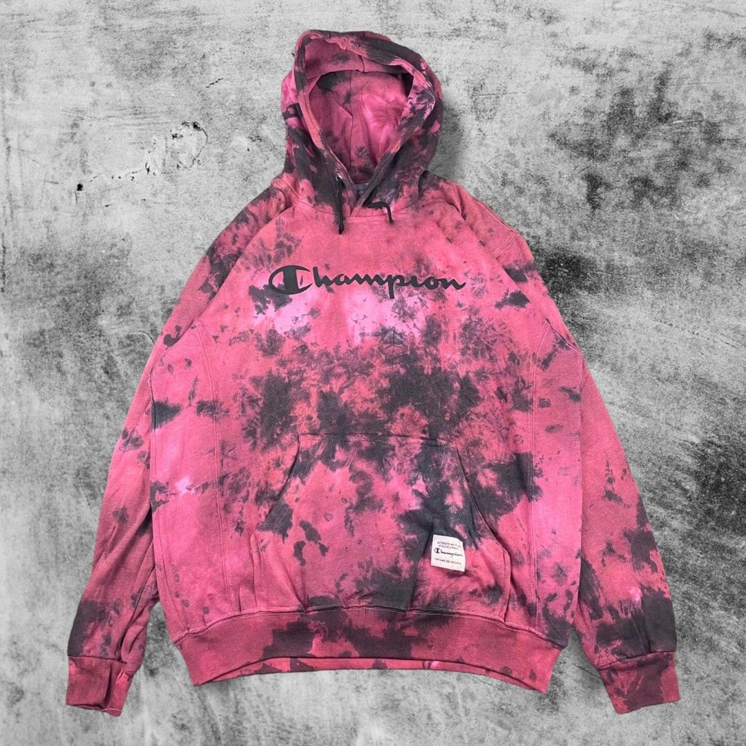 Pink tie dye champion sweatshirt hot sale