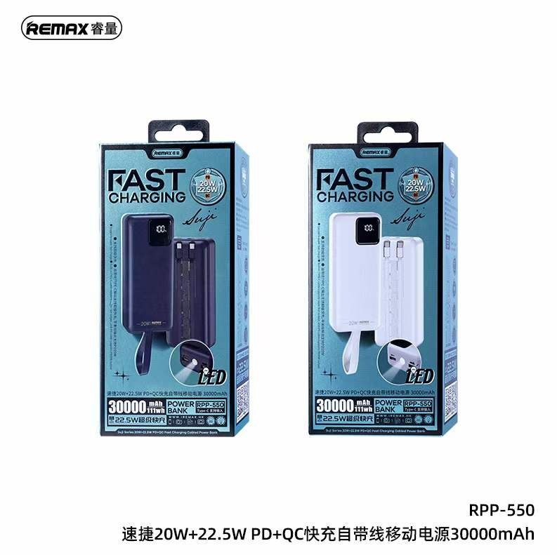 HyBrid Remax Authentic] RPP-550 30000mAH Suji Series 20W+22.5W PD+QC ...