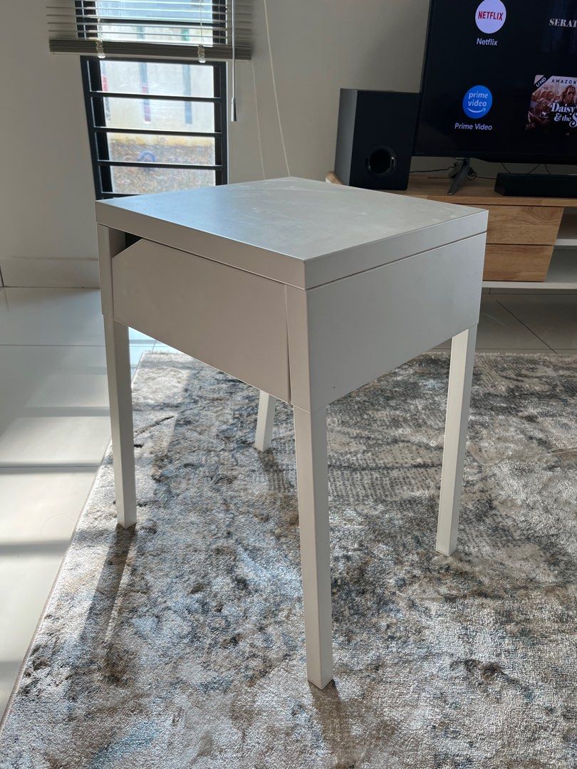 IKEA Bed Side Table (Category: Shelves, Cabinets & Racks) located in Shah Alam. Submitted by inderavs (Listing ID 1220126413, Image 3). Description: Made by metal Condition 9/10 White color Self pick up .