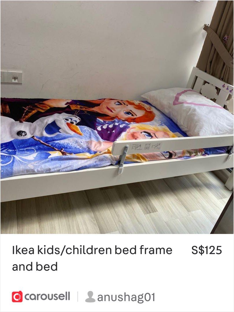IKEA children bed frame and matress, Furniture & Home Living, Furniture