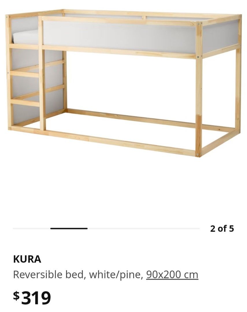 Ikea KURA Reversible bed with tent for kids children, Furniture & Home