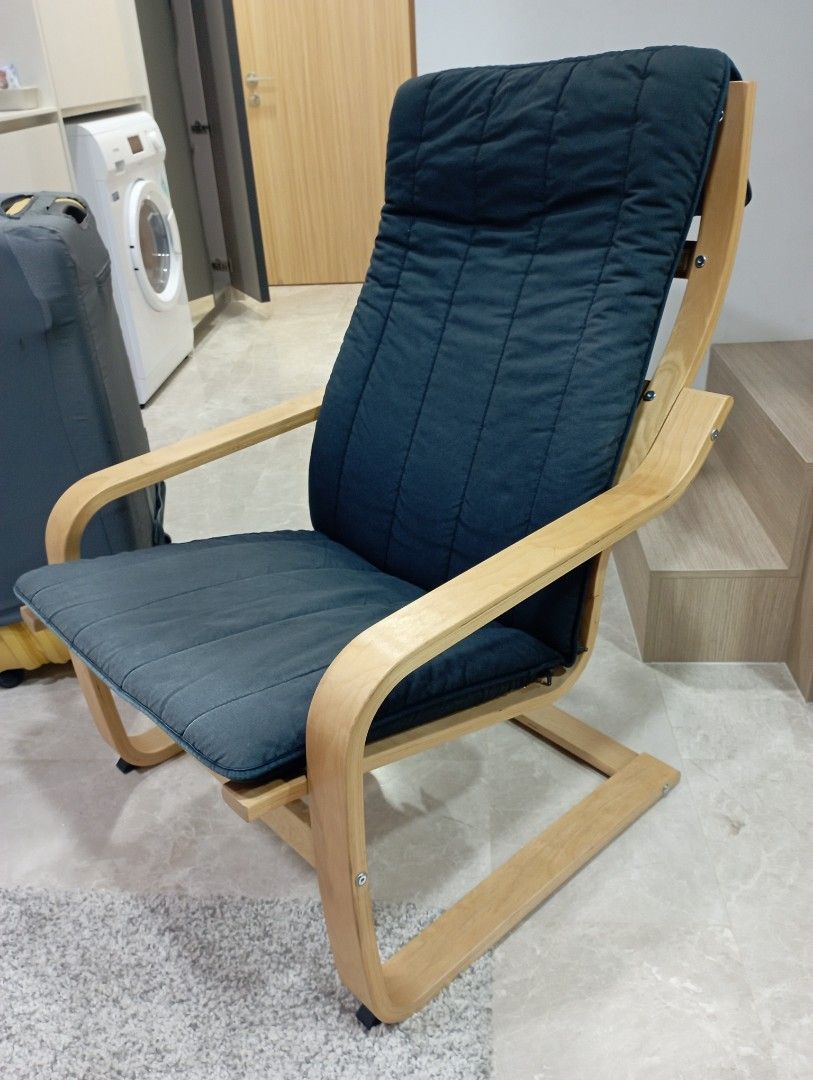 Ikea Poang Chair in black, Furniture & Home Living, Furniture, Chairs