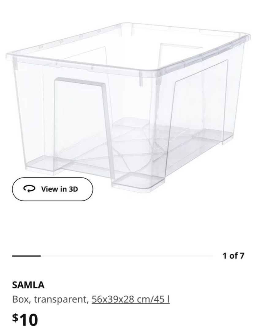 IKEA SAMLA Boxes (45l), Furniture & Home Living, Home Improvement