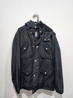 Jacket parka kulit hitam jaket gunung esprit hangat anti dingin