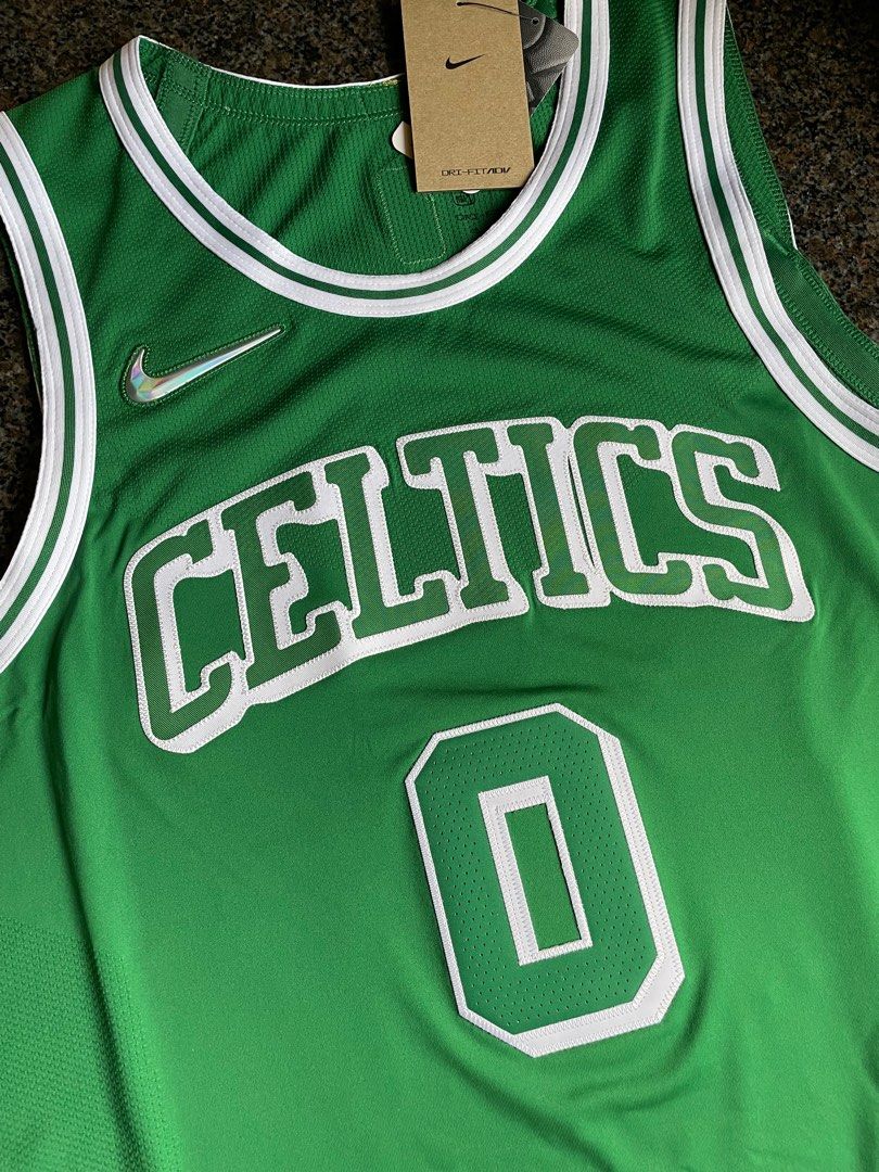 Jayson Tatum Boston Celtics Autographed Green Nike Authentic Jersey