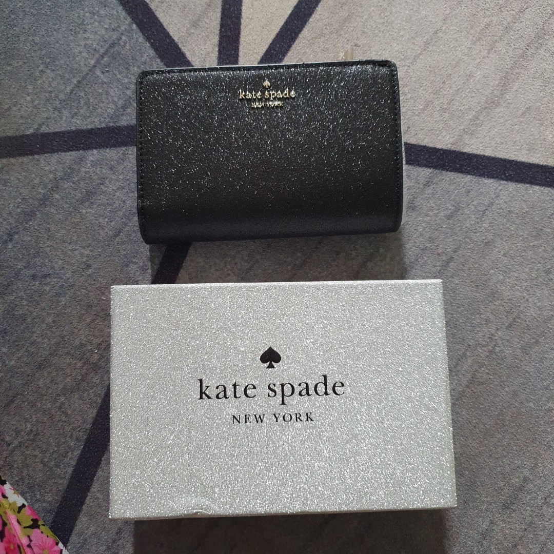 ? authentic Kate spade glitter Medium wallet, Luxury, Bags & Wallets on  Carousell