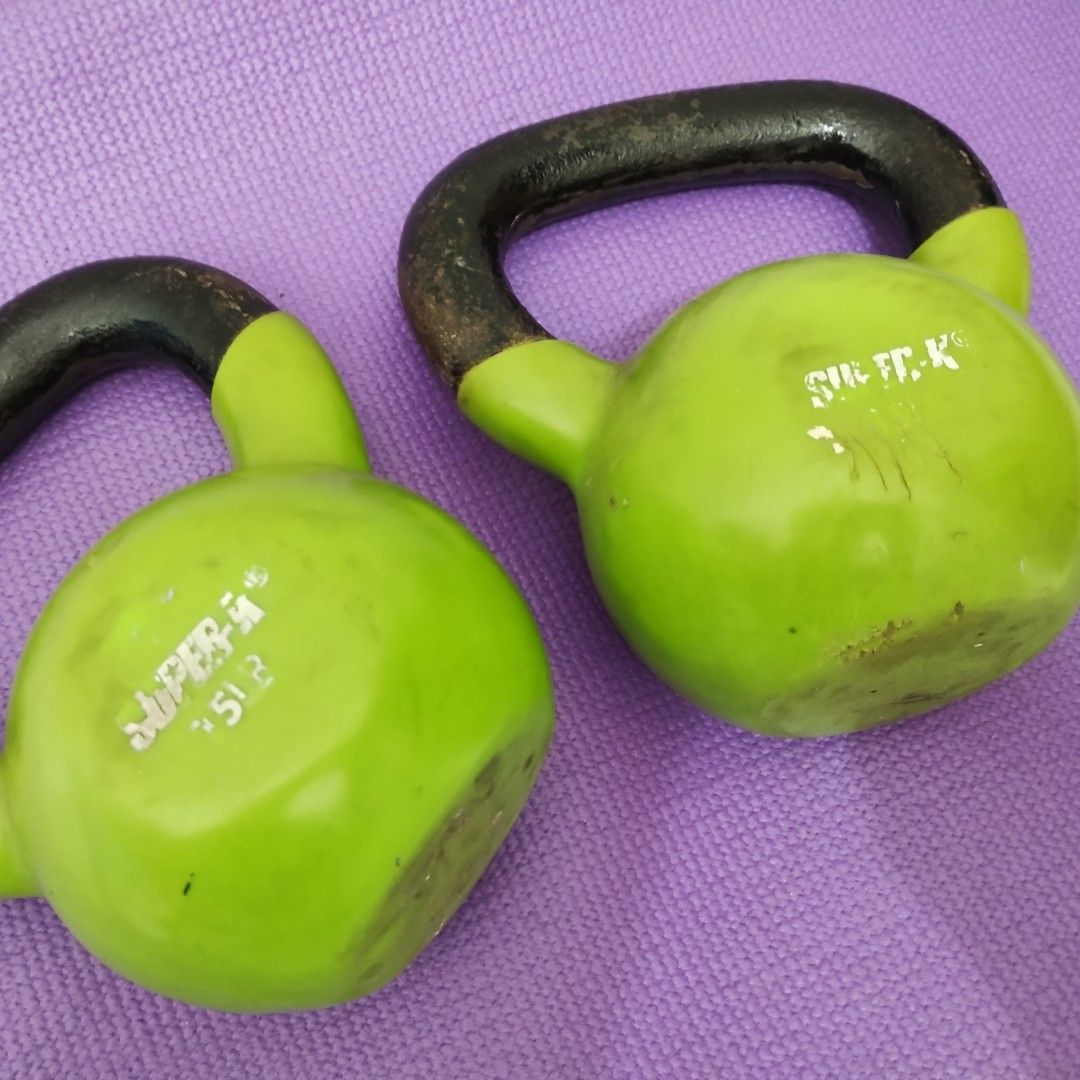 Kettlebells 15 lbs and 5 Lbs Dumbell, Sports Equipment, Exercise