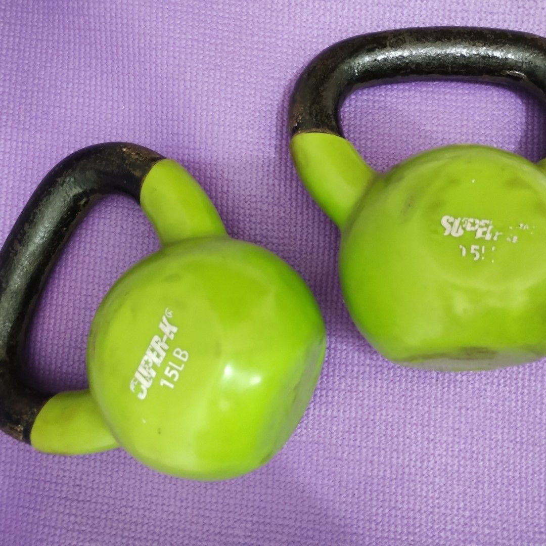 Kettlebells 15 lbs and 5 Lbs Dumbell, Sports Equipment, Exercise