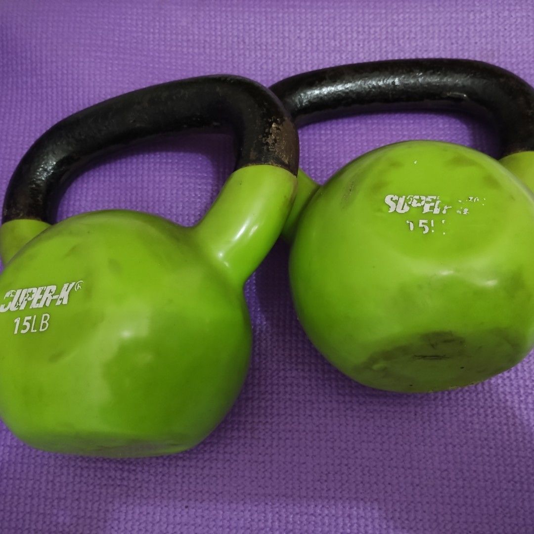Kettlebells 15 lbs and 5 Lbs Dumbell, Sports Equipment, Exercise