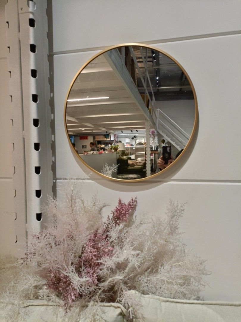 KIRKLAND Gold Frame Round Mirror 60cm, Furniture & Home Living, Home
