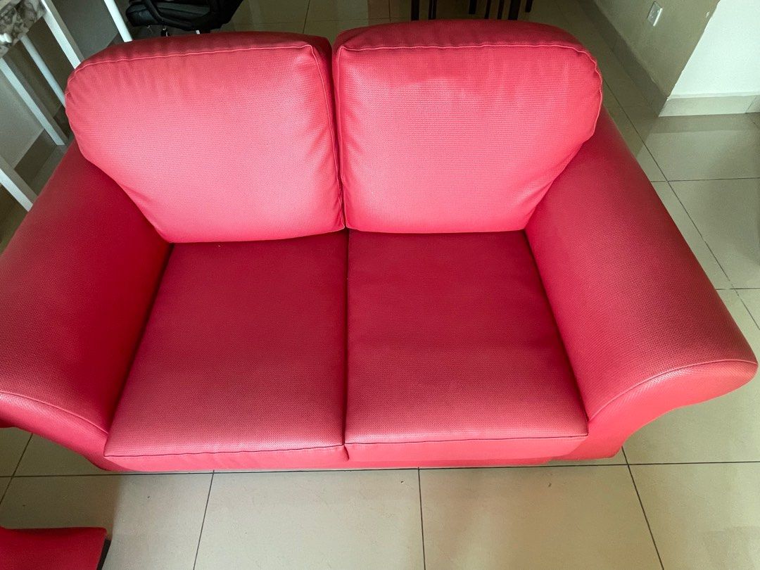 Leather 2 seater and 3 seater sofa, Furniture & Home Living, Furniture