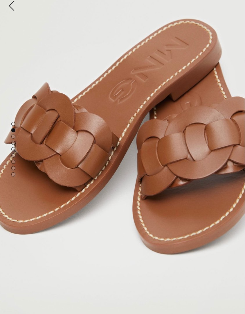 Leather Braided Sandals MANGO Luxury Sneakers Footwear on