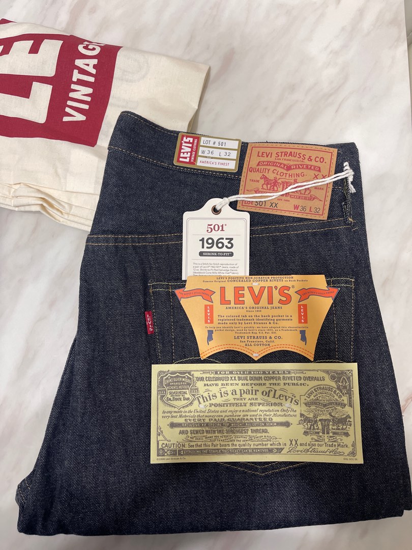 LEVI'S VINTAGE CLOTHING 1963 501XX W30 Levis 501 Vintage W36