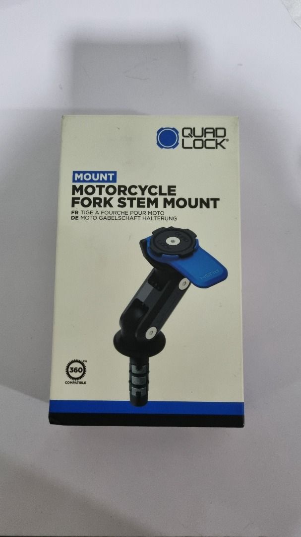 LIKED NEW-USED FOR A DAY] ORIGINAL QUAD LOCK MOTORCYCLE FORK STEM MOUNT,  Auto Accessories on Carousell