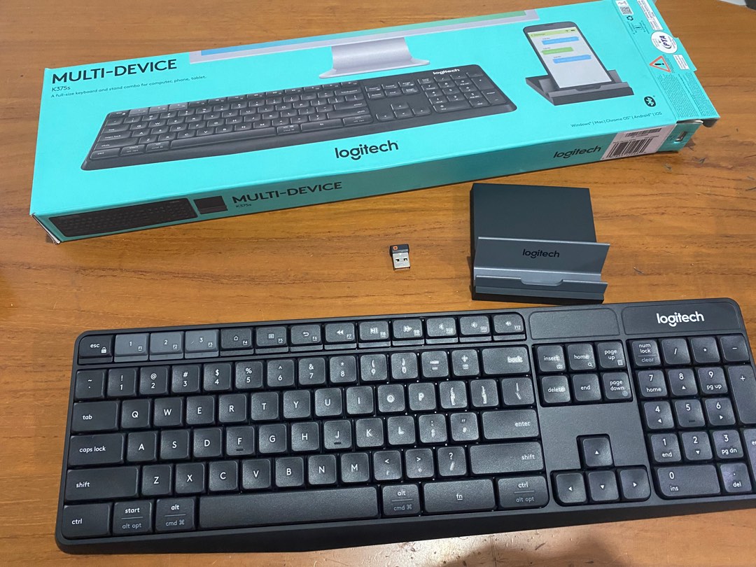 Logitech K375S multi device bluetooth + wireless keyboard with stand
