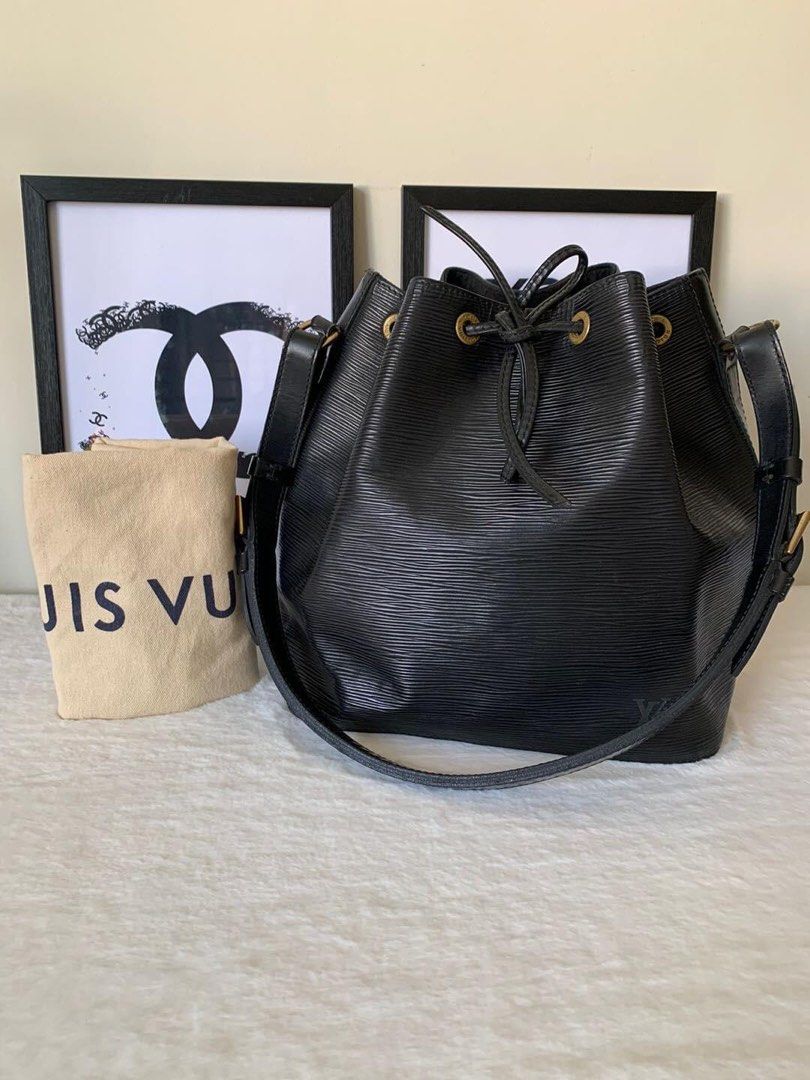 Louis Vuitton Black Epi Petit Noe Bag (Category: Luxury Bags & Wallets) located in Manila. Submitted by bagislifeshop (Listing ID 1220318558, Image 1). Description: ▪️Louis Vuitton Black Epi Petit Noe Bag▪️ ☑️Available in Pampanga ✅Date code: AR0984 ✅Condition: 8/10 ✅Material: Epi leather ✅Colour: Black ✅Inclusion: Dustbag .
