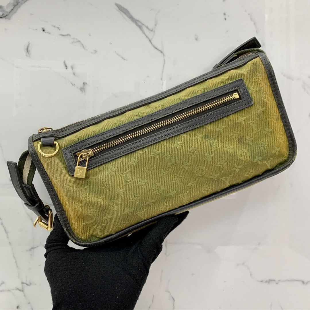 LOUIS VUITTON MINI LIN POCHETTE KATHLEEN SHOULDER BAG GREEN